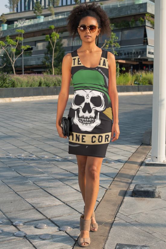 USMC Skull Mascots Vector Sublimation Cut & Sew Dress