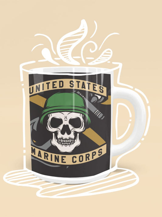 USMC Skull Mascots Vector Mug