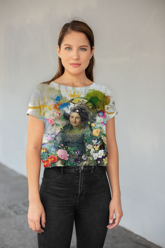 Vandalized Monarchy All-Over Print Crop Tee