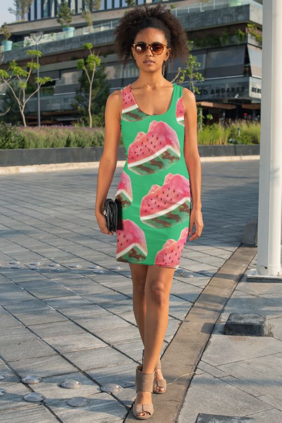 Watermelon Pattern Poster Sublimation Cut & Sew Dress