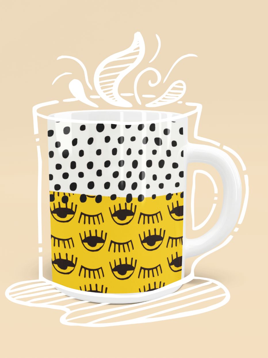 Yellow Traditional Moroccan Pattern by ARTERESTING Poster Mug