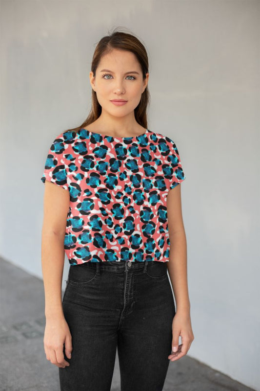 Crop top mockup of a woman looking at the camera-28561 (86) All-Over Print Crop Tee