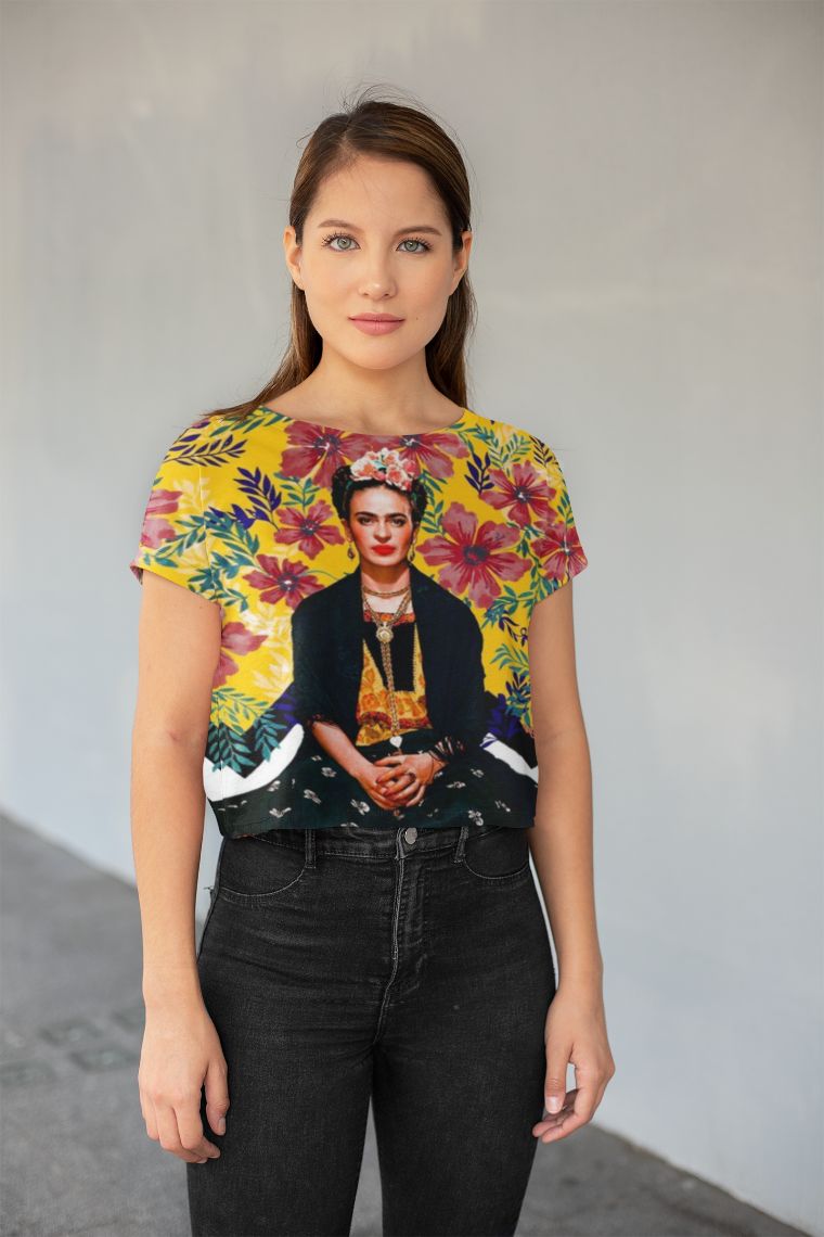 Frida-tropical1180592-prints All-Over Print Crop Tee