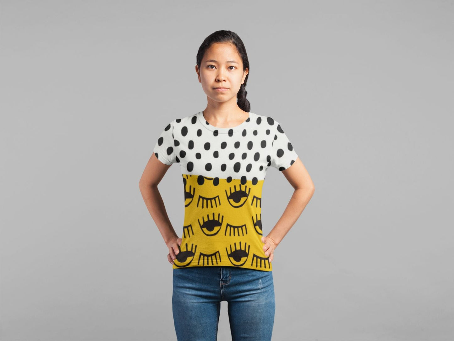 Yellow Traditional Moroccan Pattern by ARTERESTING Poster Classic Sublimation Women's T-Shirt