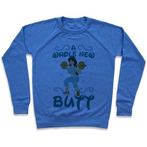 Virgin Teez  Pullover Crewneck Sweatshirt / x-small / Heathered Blue A WHOLE NEW BUTT CREWNECK SWEATSHIRT