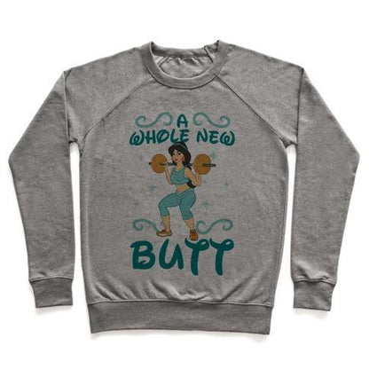 Virgin Teez  Pullover Crewneck Sweatshirt / x-small / Heathered Gray A WHOLE NEW BUTT CREWNECK SWEATSHIRT