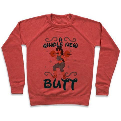 Virgin Teez  Pullover Crewneck Sweatshirt / x-small / Heathered Red A WHOLE NEW BUTT CREWNECK SWEATSHIRT