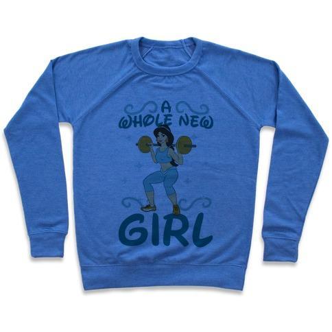 Virgin Teez  Pullover Crewneck Sweatshirt / x-small / Heathered Blue A WHOLE NEW GIRL CREWNECK SWEATSHIRT