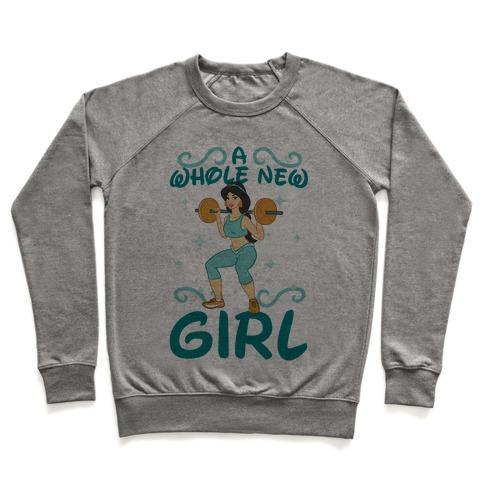 Virgin Teez  Pullover Crewneck Sweatshirt / x-small / Heathered Gray A WHOLE NEW GIRL CREWNECK SWEATSHIRT