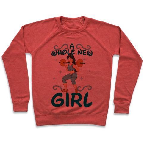 Virgin Teez  Pullover Crewneck Sweatshirt / x-small / Heathered Red A WHOLE NEW GIRL CREWNECK SWEATSHIRT