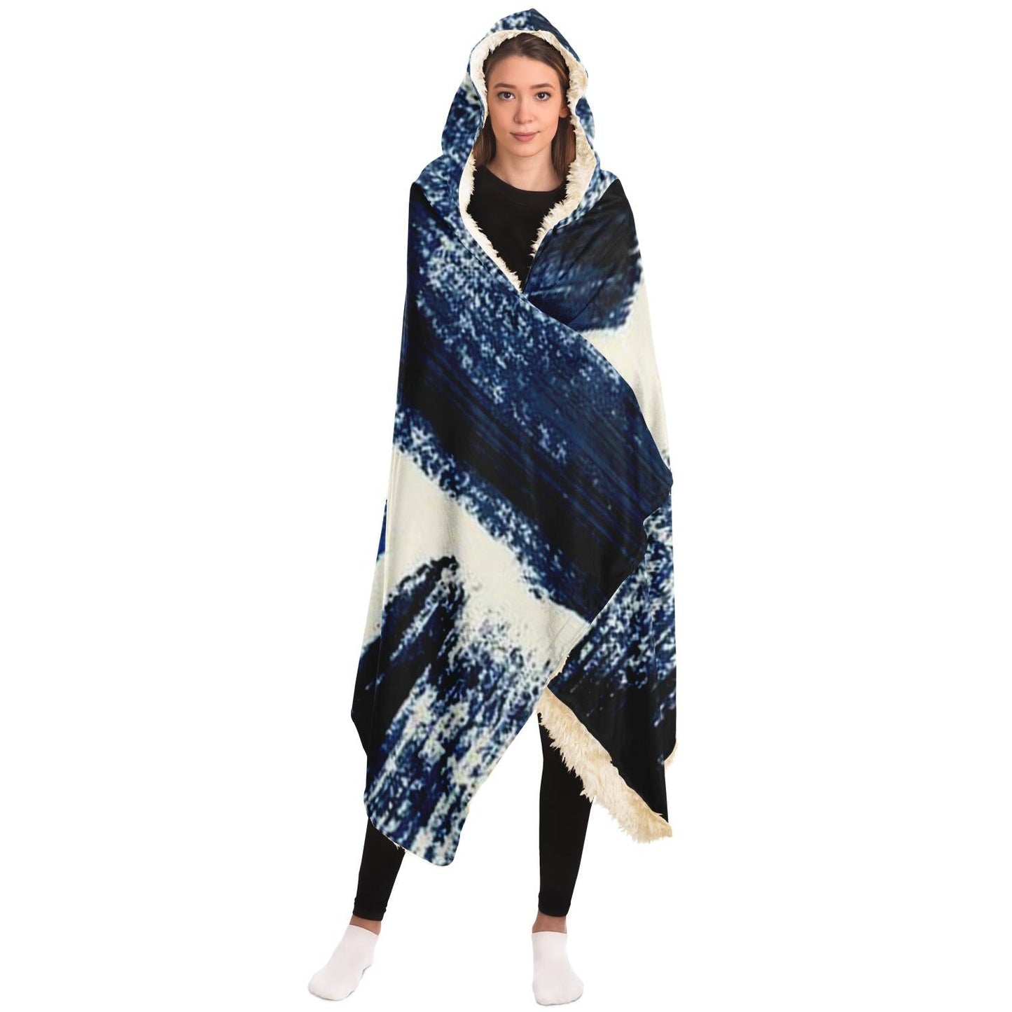 Abstract Pattren Hooded Blanket