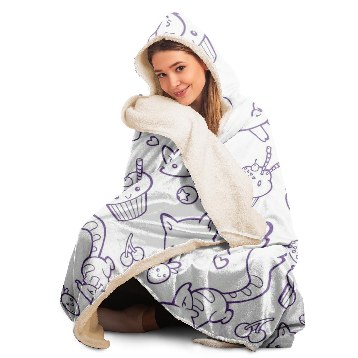 Cakes and Cats Hooded Blanket