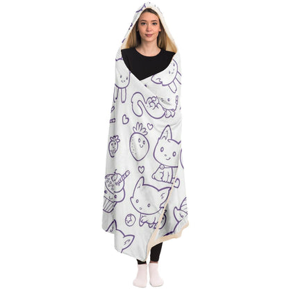 Cakes and Cats Hooded Blanket