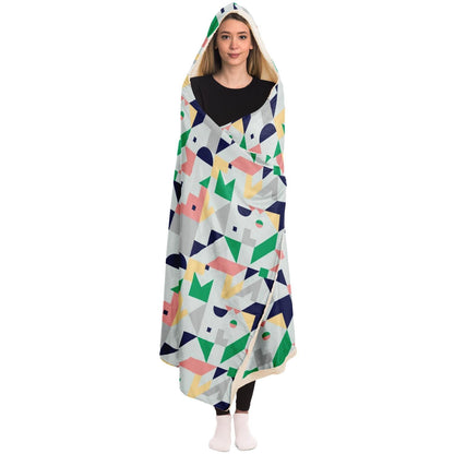 Abstract Pattren Hooded Blanket