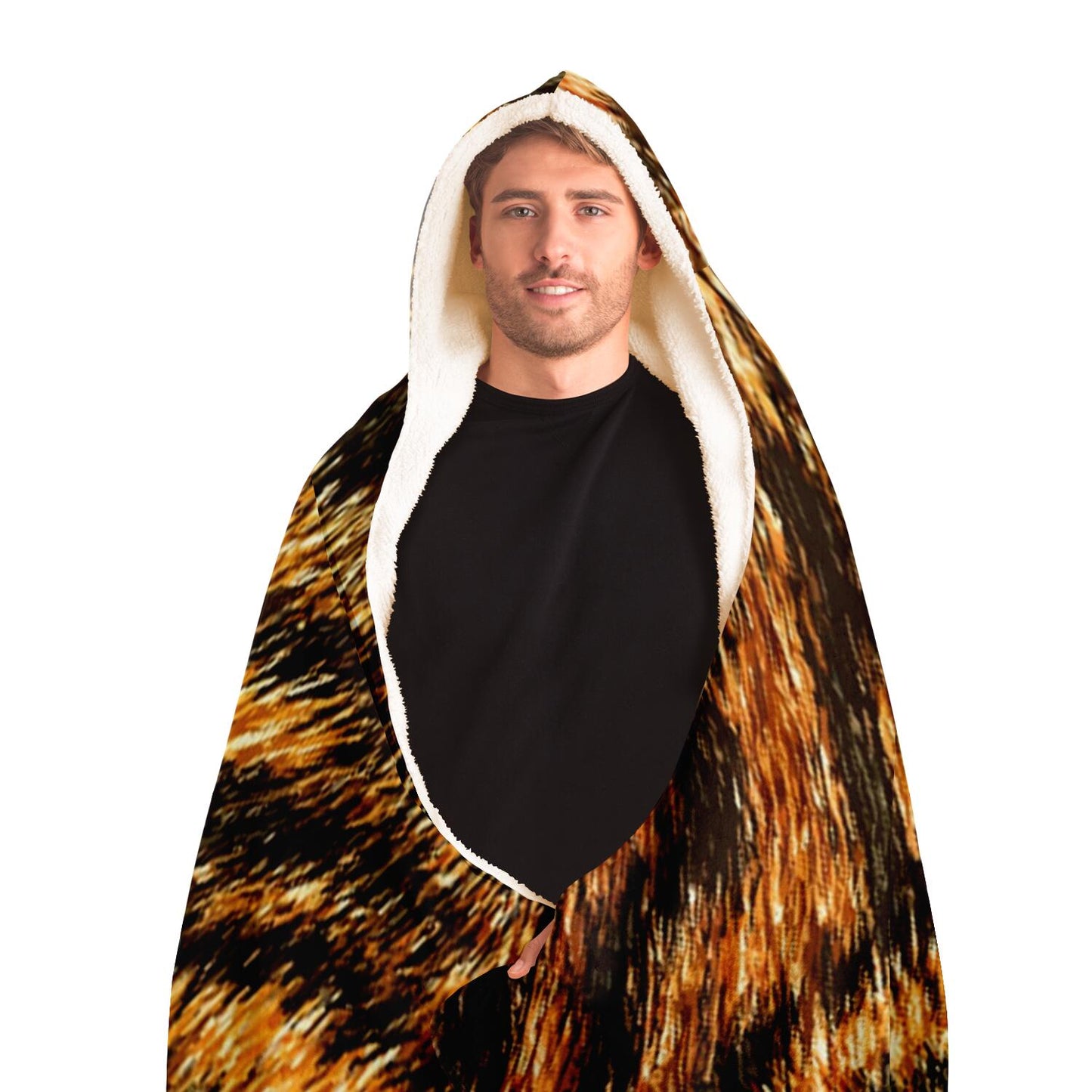 Leopard Pattern Hooded Blanket