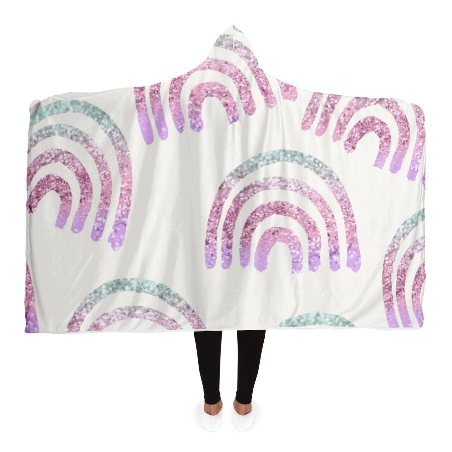 Unicorn Girls Glitter Rainbow Dream Pattern Hooded Blanket