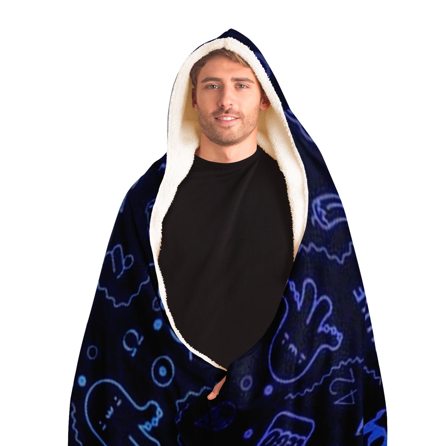 Abstract Pattren Hooded Blanket