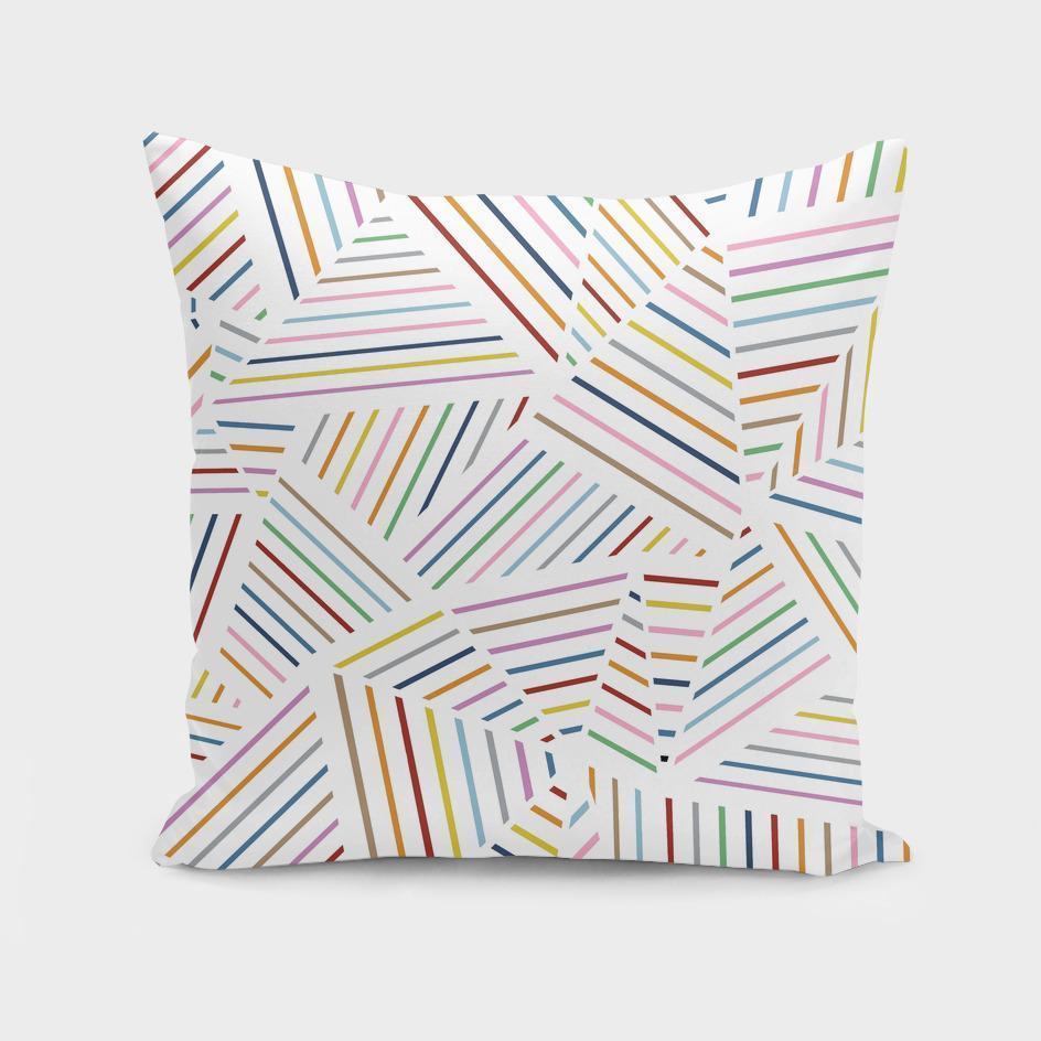 The Pillow pillows 16" x 16" Ab Linear Rainbow Zoom  Cushion/Pillow