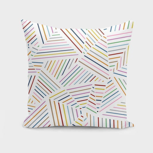 The Pillow pillows 16" x 16" Ab Linear Rainbow Zoom  Cushion/Pillow