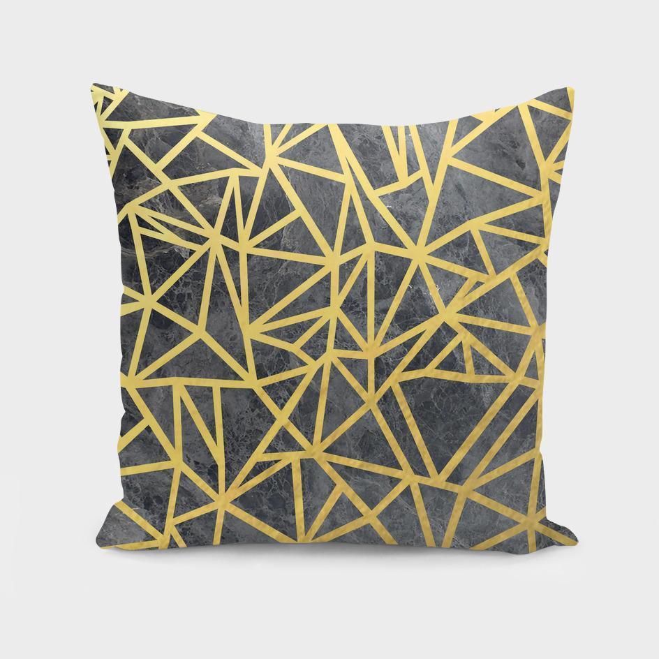 The Pillow pillows 16" x 16" Ab Marb Out Gold  Cushion/Pillow