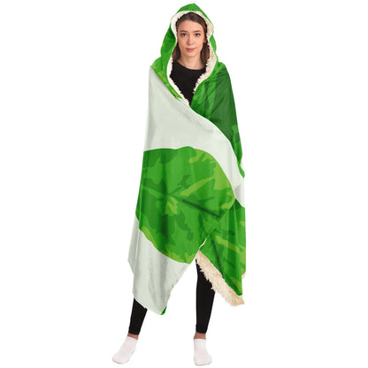 Leaf  Pattern Hooded Blanket