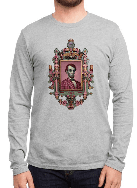 Virgin Teez T-shirt SMALL / Gray Abraham Lincoln Portrait Full Sleeves T-shirt