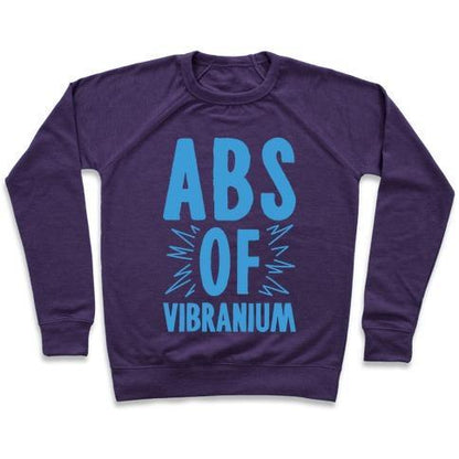 Virgin Teez  Pullover ABS OF VIBRANIUM PARODY CREWNECK SWEATSHIRT