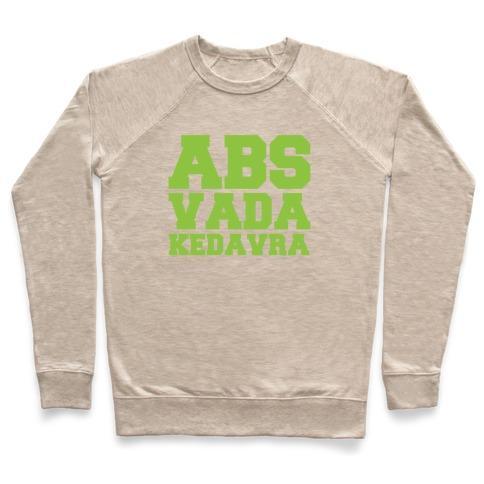 Virgin Teez  Pullover ABS VADA KEDAVRA PARODY WHITE PRINT CREWNECK SWEATSHIRT