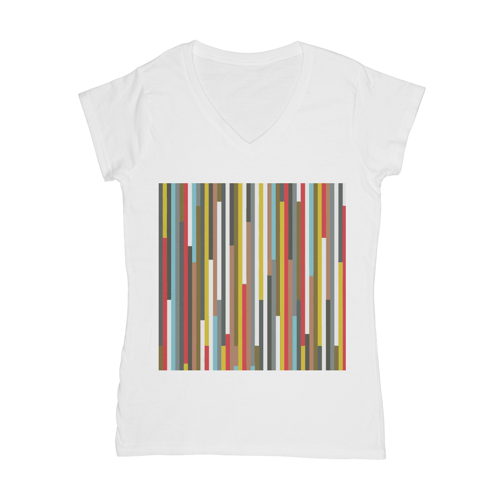 VIRGIN TEEZ Women T-shirt White / Female / S Abstract Art Classic Women's V-Neck T-Shirt