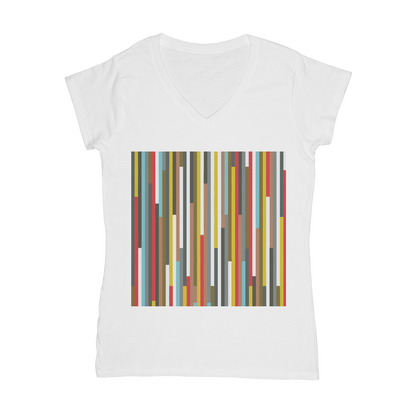 VIRGIN TEEZ Women T-shirt White / Female / S Abstract Art Classic Women's V-Neck T-Shirt