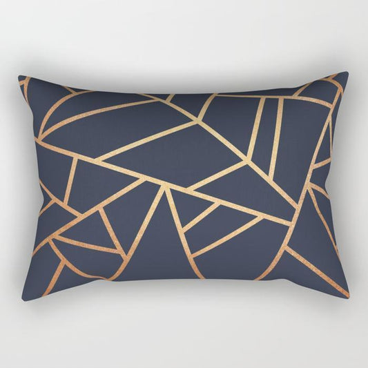 The Pillow pillows SMALL 17" X 12" Abstract Copper Lines Rectangle Pillow