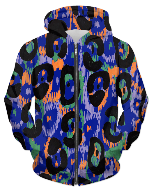 Virgin Teez Sublimation Hoodie Small Abstract Pattren 42 UNISEX ZIP HOODIE