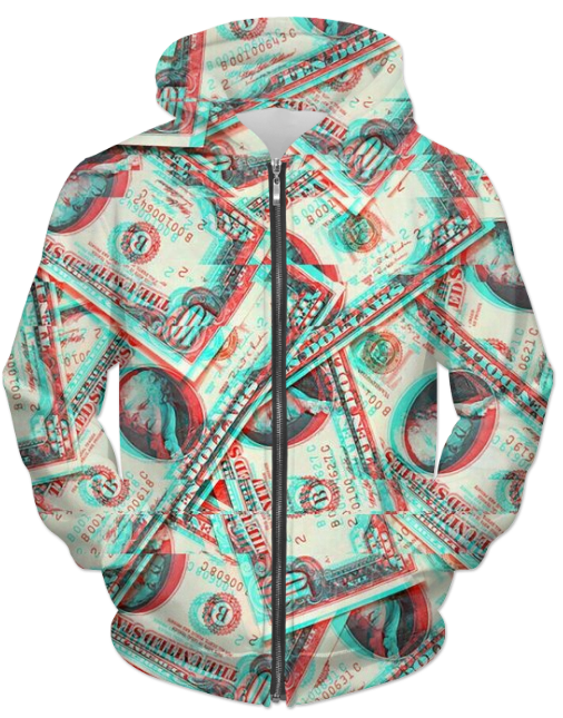 Virgin Teez Sublimation Hoodie Small Abstract Pattren 48 UNISEX ZIP HOODIE