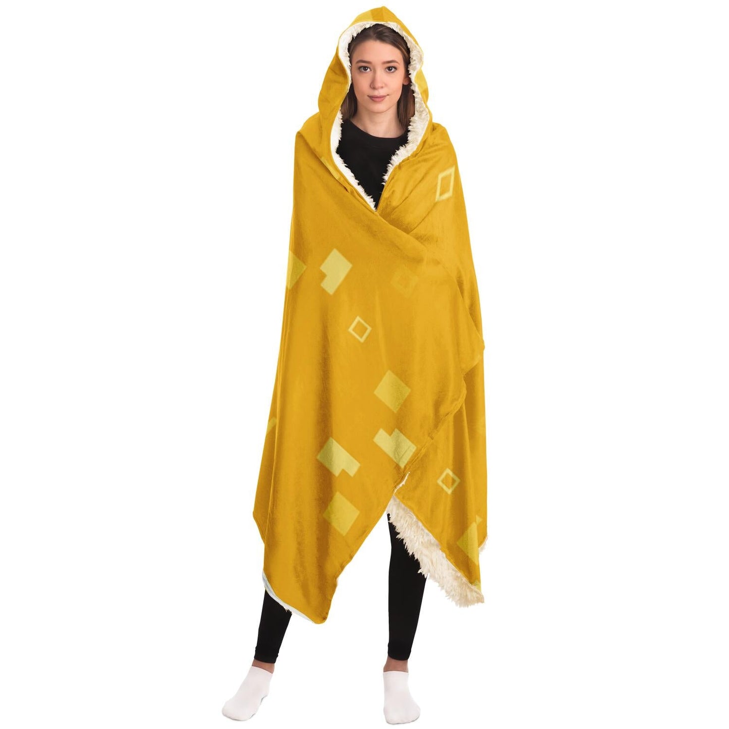 Simple Geometric Pattern Hooded Blanket