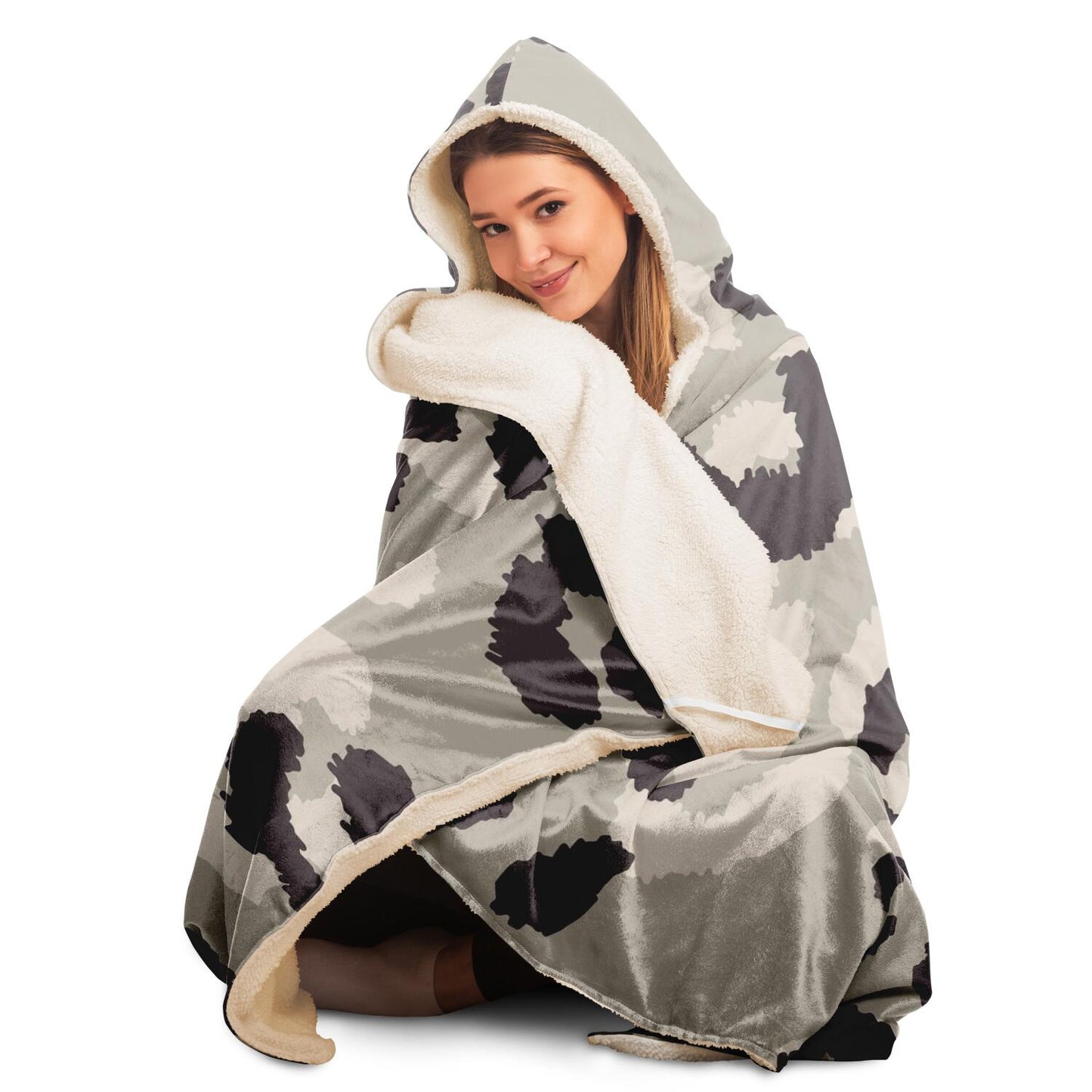 Leopard  Pattern Hooded Blanket