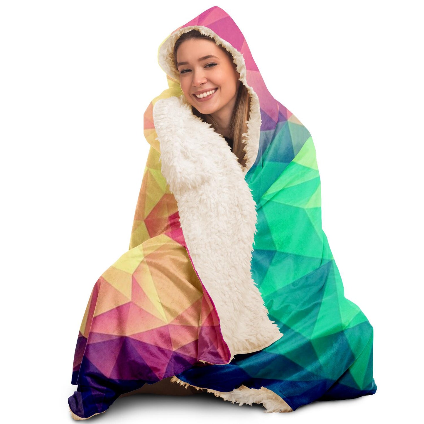 COLOR BOMB Pattern Hooded Blanket