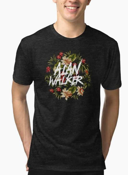 Imtiaz Zuhaib T-SHIRT SMALL Alan Walker Flower Black Malange T-shirt