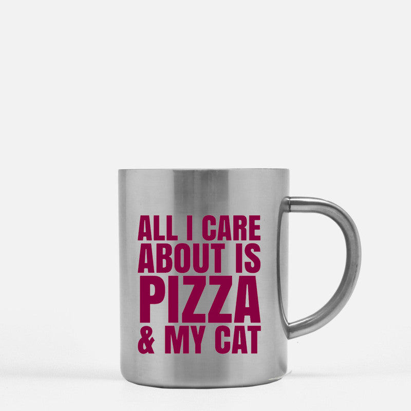 All I Care About Is Pizza My Cat Gold & Silver Mug