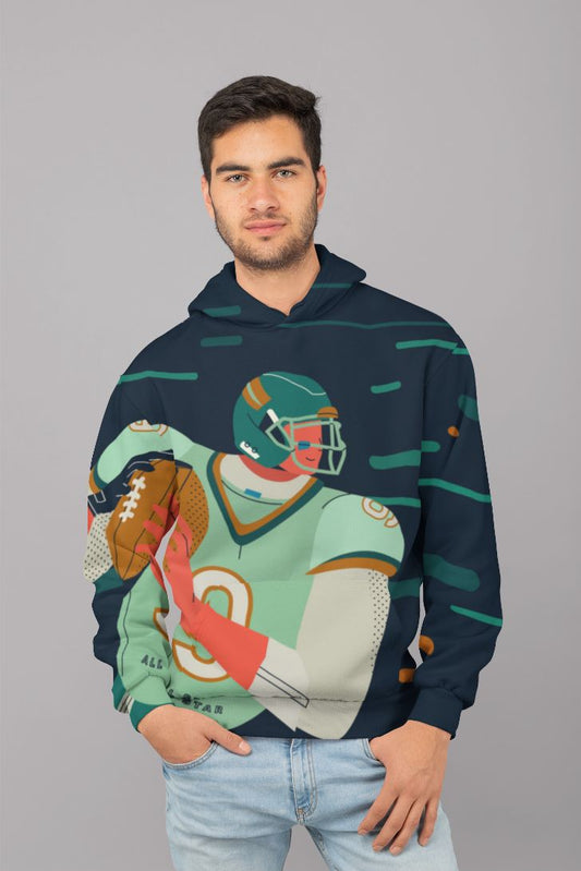 American football character (1) UNISEX Sublimation Hoodie