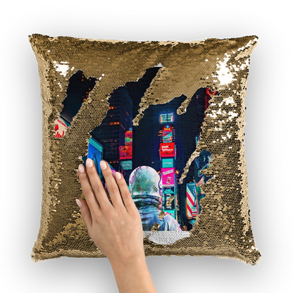 VIRGIN TEEZ Sequin Cover Gold / White Another Night Sequin Cushion Cover