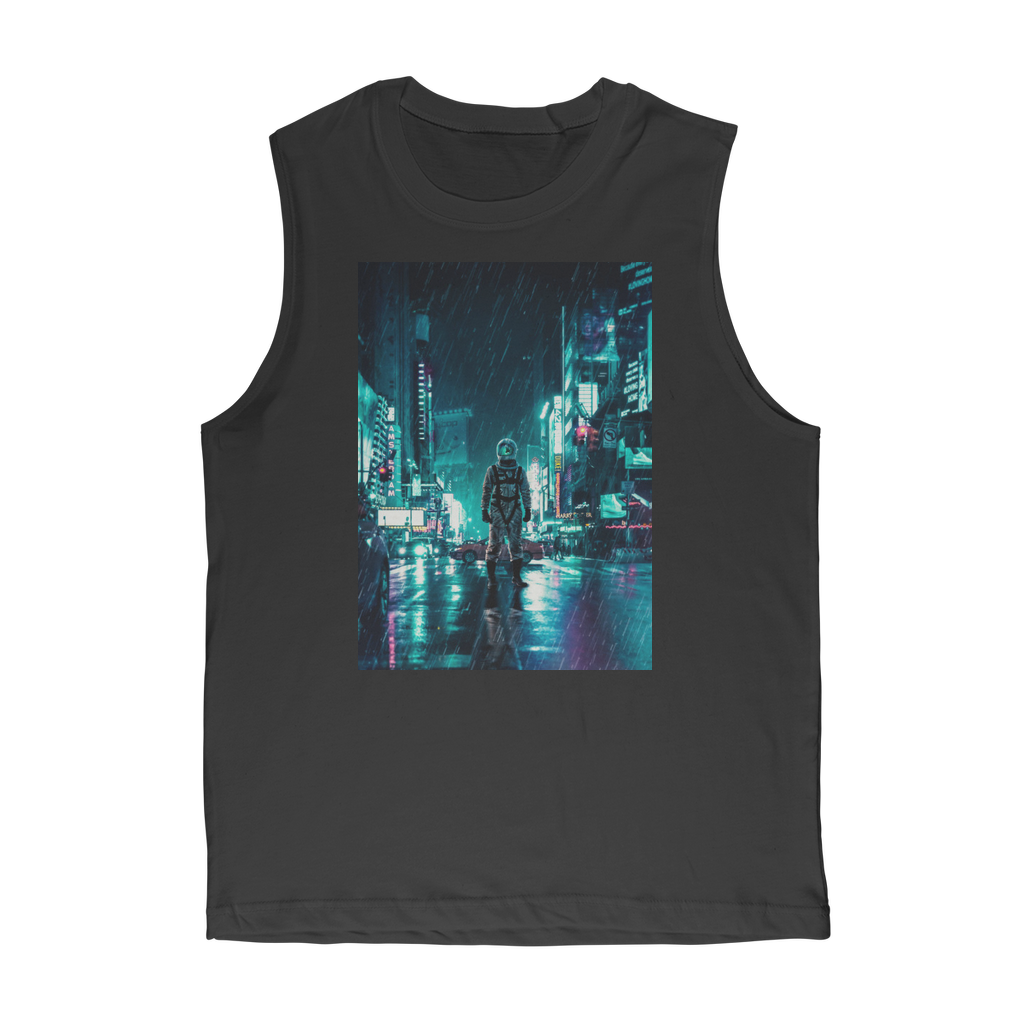 VIRGIN TEEZ Tank Top Black / Unisex / S Another Rainy Night Premium Adult Muscle Top