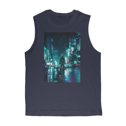 VIRGIN TEEZ Tank Top Navy / Unisex / S Another Rainy Night Premium Adult Muscle Top