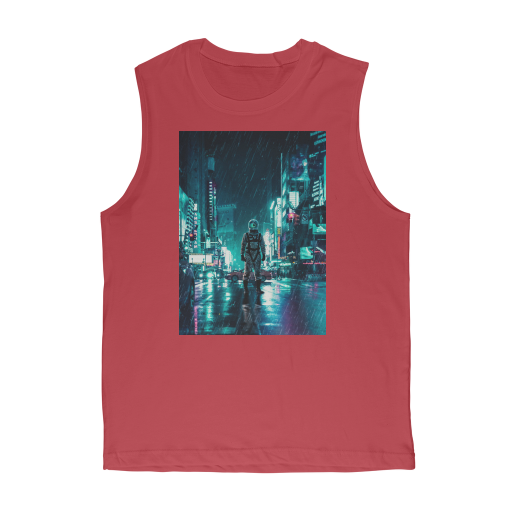 VIRGIN TEEZ Tank Top Red / Unisex / S Another Rainy Night Premium Adult Muscle Top