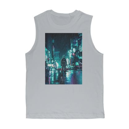 VIRGIN TEEZ Tank Top Light Grey / Unisex / S Another Rainy Night Premium Adult Muscle Top