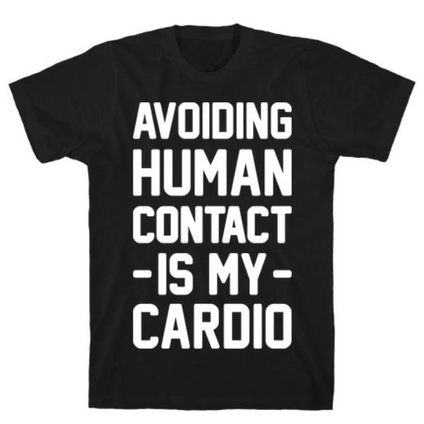 GYM FIT T-SHIRT AVOIDING HUMAN BLACK  T-SHIRT