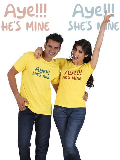 HUM TUM T-SHIRT Small / Small Aye He's Mine, Aye She's Mine Couple T-Shirts