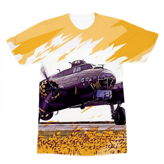 VIRGIN TEEZ Sublimation T shirt XS B-17 Flying Fortress Premium Sublimation Adult T-Shirt