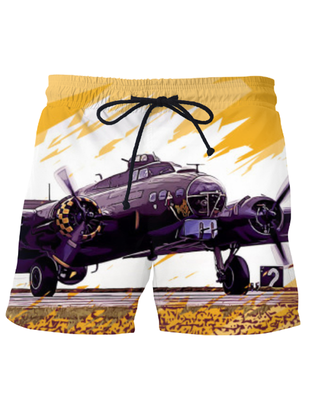 VIRGIN TEEZ Shorts SMALL (28"-18") B-17 Flying Fortress  Shorts