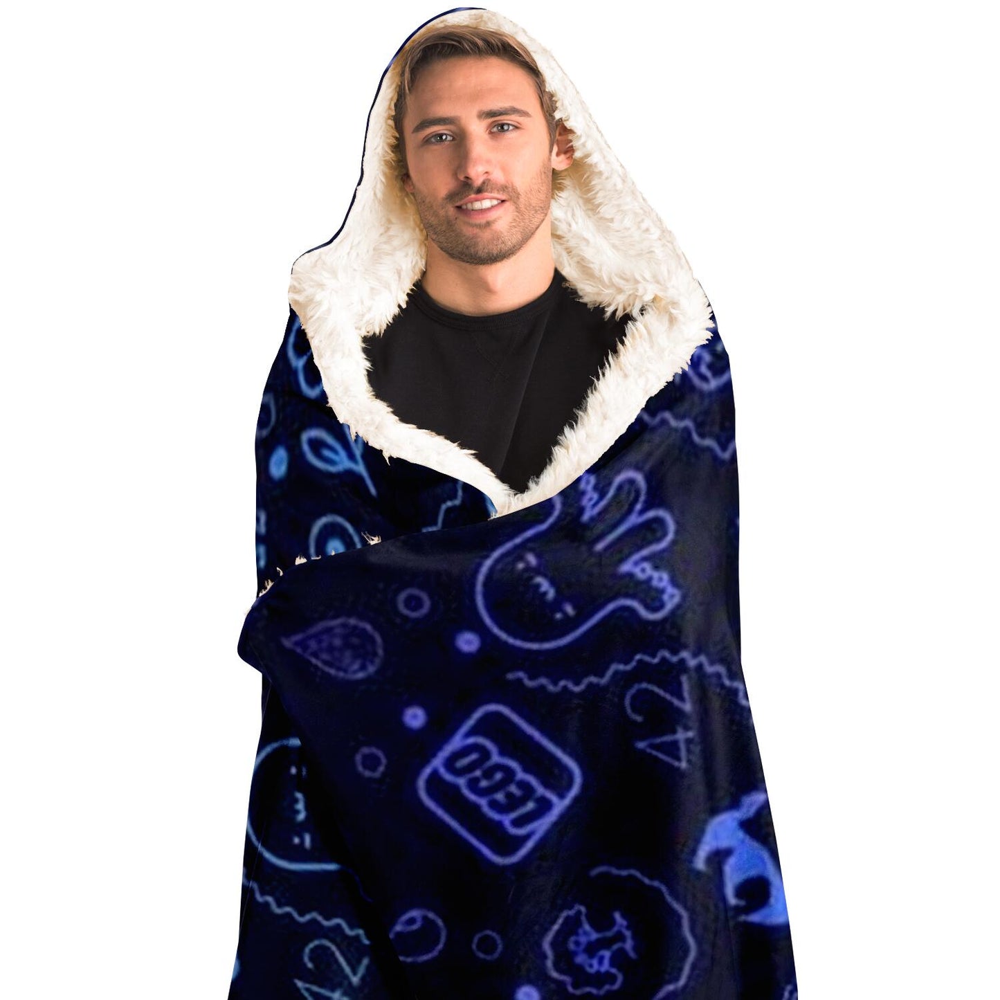 Abstract Pattren Hooded Blanket