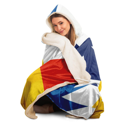 Colorful Pattern Hooded Blanket